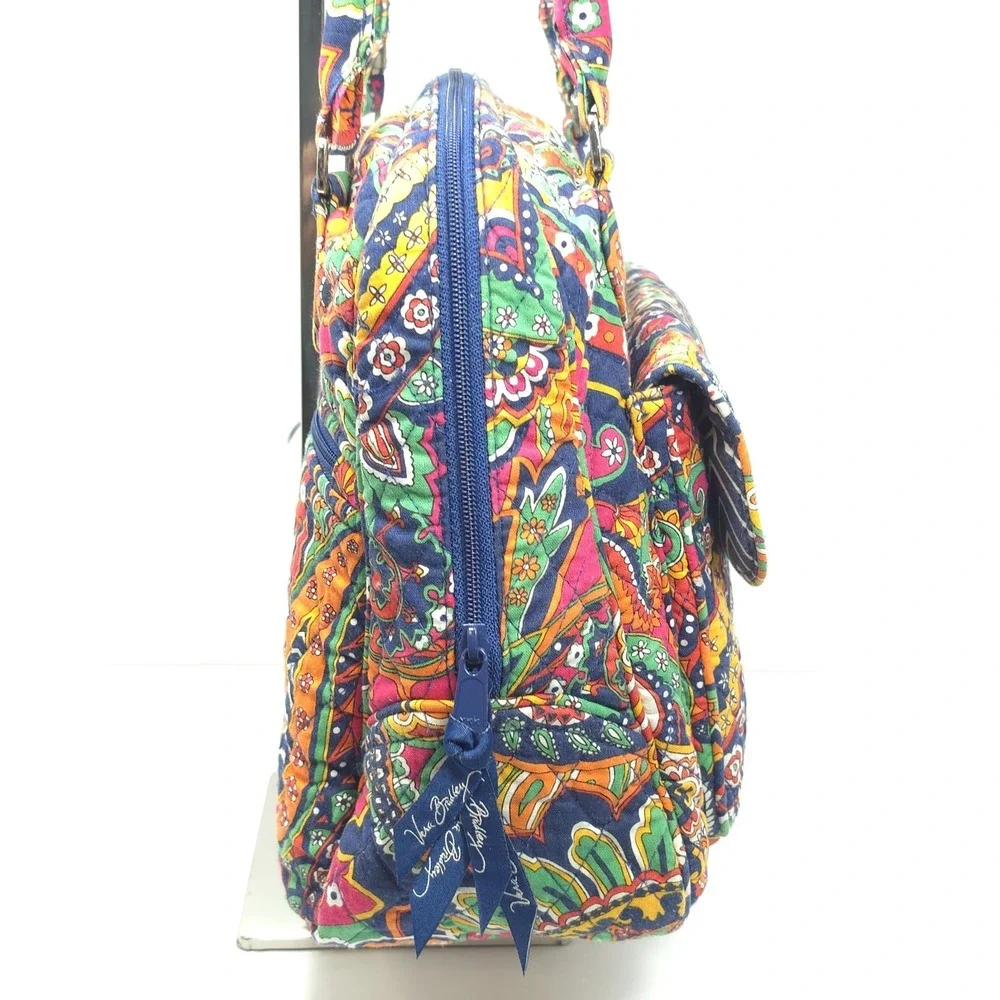 Vera Bradley Turnlock Satchel Bag Venetian Paisley Multicolor Quilted Handbag